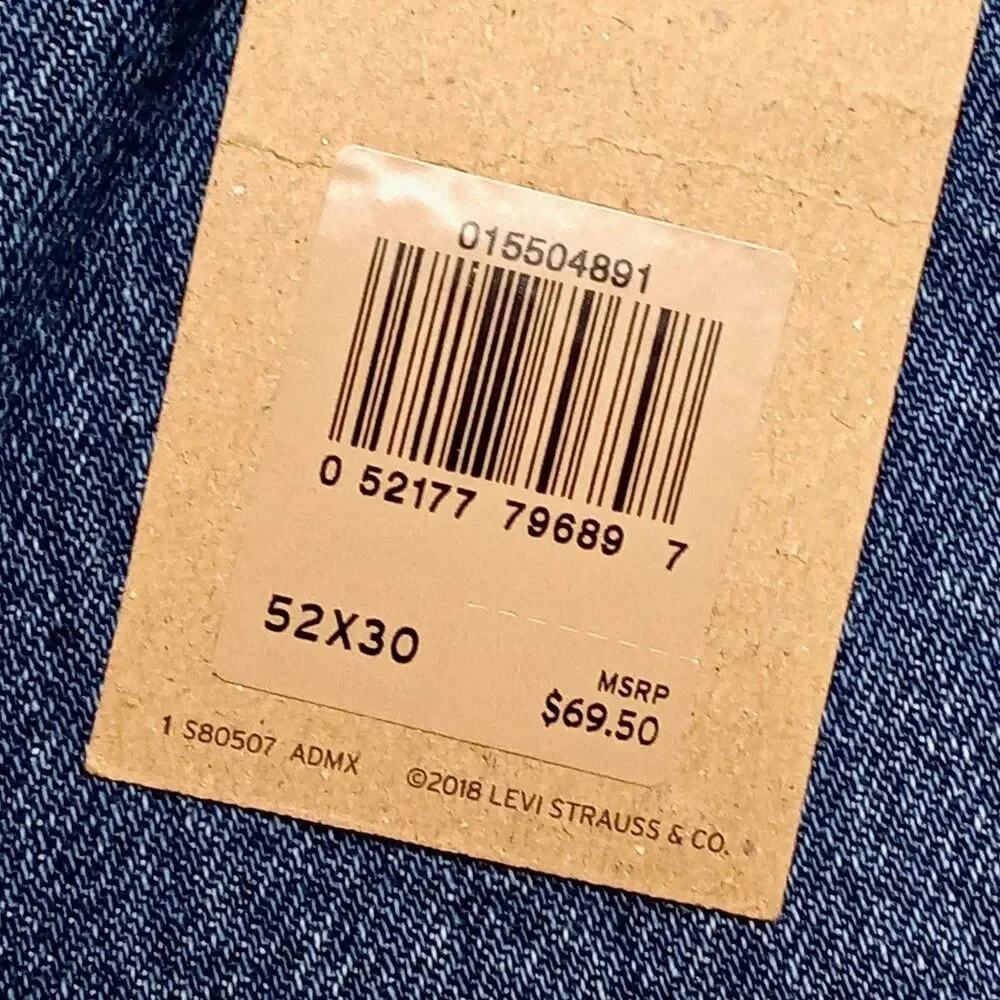 NWT Levis 550 Mens Jeans Size 52x30 Relaxed Fit Blue Denim Tapered Big & Tall